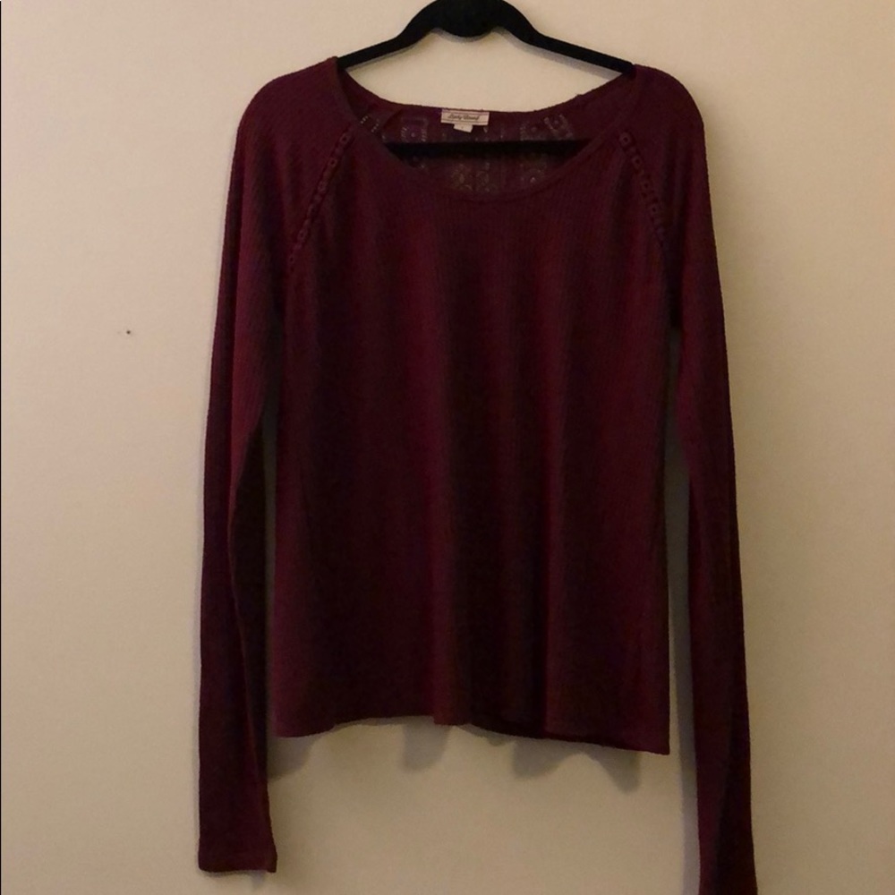 Lucky Brand burgundy long sleeve top